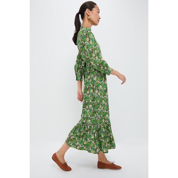 PINK CITY PRINTS Lime Ditsy Petworth Dress Size XL NWT Retail $269 Tuckernuck - Picture 6 of 9